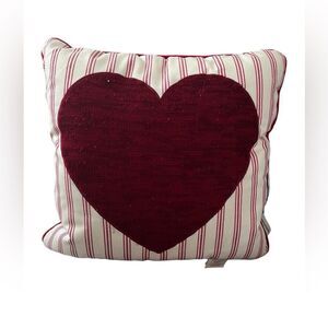 Cupcakes & Cashmere Red Heart Down Accent Pillow Knit 16” Square